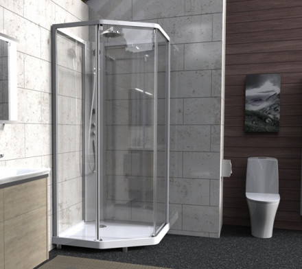 IDO Showerama 10-5 Pentagonal 100x100 Душевая кабина профиль алюминий