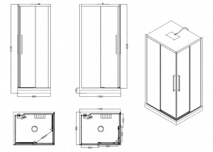 ESBANO ESM-129CKR (Left) Душевая кабина