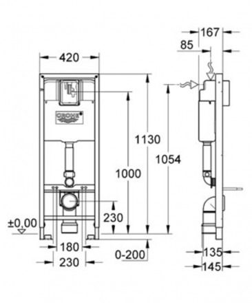 Grohe Rapid SL 38713001 Инсталляция для подвесного унитаза