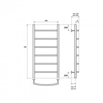 Point Афина PN04158BR П6 500x800 Полотенцесушитель водяной (бронза)