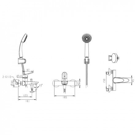 Bravat Drop F64898C-B/D244C Смеситель для ванны