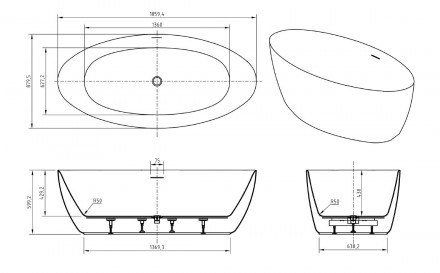 BelBagno BB707-1860-880 акриловая ванна