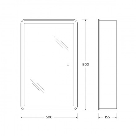 BelBagno SPC-MAR-500/800-1A-LED-TCHЗеркало-шкаф