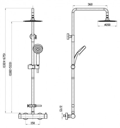 BelBagno NOVA NOV-VSC-T-IN Душевая стойка