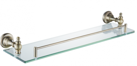 Rose RG1119Q Полка стеклянная 1-ярусная бронза