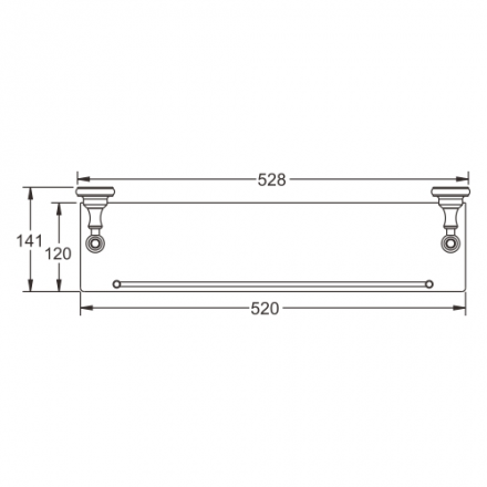 Rose RG1119Q Полка стеклянная 1-ярусная бронза