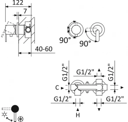 CEZARES LEAF-VDIM3-L-01 встраиваемый смеситель