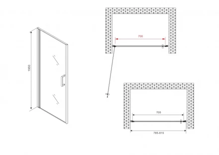 ABBER Sonnenstrand AG04080B душевая дверь