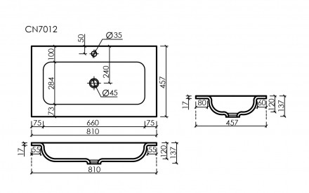 Sancos Grace CN7012wx раковина 80 см