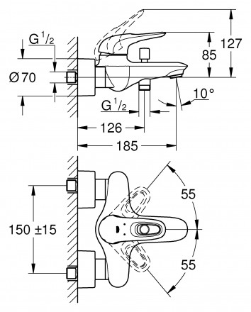 Grohe Eurostyle New 33591003 Смеситель для ванны