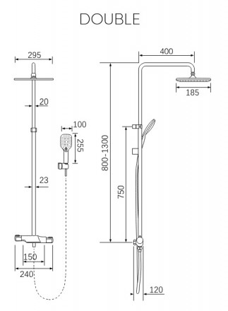 Milleau Double MLV8223PDD-GM Душевая система