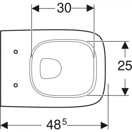 Geberit Renova Compact Square 206145000 Унитаз подвесной (чаша)