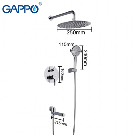 Gappo G7104 Душевая система для ванны встроенная