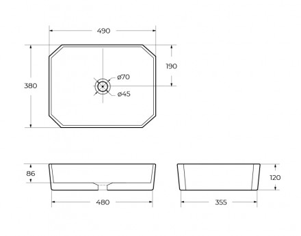 BelBagno BB1386 накладная раковина