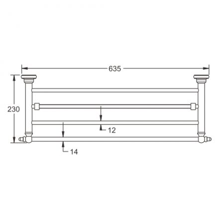 Rose RG1108Q Полка для полотенца бронза