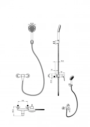 Wonzon &amp; Woghand Alfa WW-AE3102-CR Смеситель для душа черный матовый