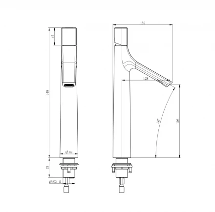 Wonzon &amp; Woghand The One WW-H1011-MW Смеситель для раковины высокий брашированное золото