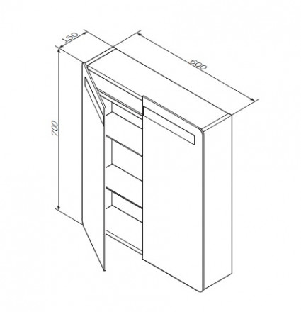 AM.PM Bliss L M55MCR0601WG Зеркальный шкаф 60