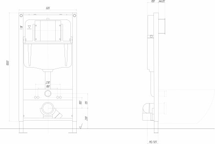 Aquatek Pneumo N49 INSP-0000002 Монтажная рама для подвесного унитаза