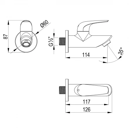 Lemark Project LM4690C Кран для бани