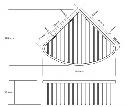 Bemeta Graphit 156208312 Угловая полочка для мыла