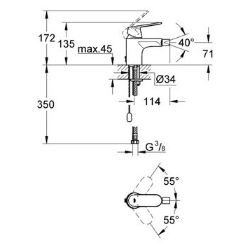 Grohe Eurosmart Cosmopolitan 32840000 Смеситель для биде
