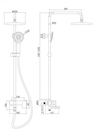 Bravat Riffle F6336370CP-A-RUS душевая стойка для ванны
