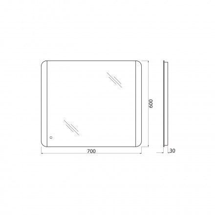 BelBagno SPC-CEZ-700-600-LED-TCHЗеркало