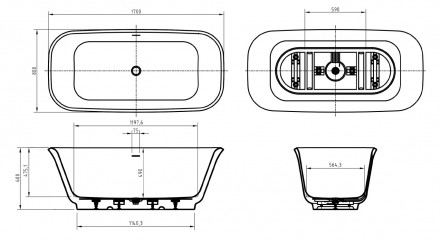 BelBagno DUE BB702-1700-800-K акриловая ванна