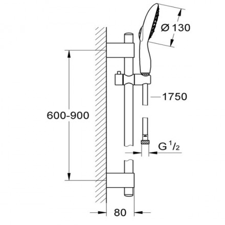 Grohe Power and Soul 130 27738000 Душевой гарнитур