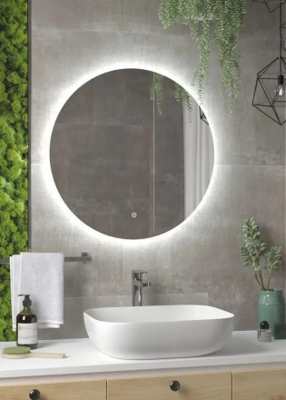 Cerutti SPA Зеркало Бьелла 60 круглое, с контурной LED-подсветкой, сенсор
