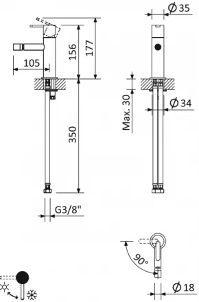 CEZARES LEAF-BSM-L-01-W0 смеситель для биде