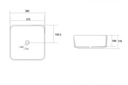 ABBER Rechteck AC2211MB раковина накладная