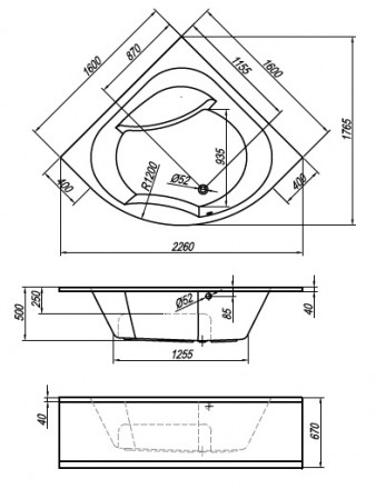 Kolpa san Swan 160x160 Basis акриловая ванна
