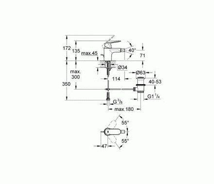 Grohe Eurosmart Cosmopolitan 32839000 Смеситель для биде