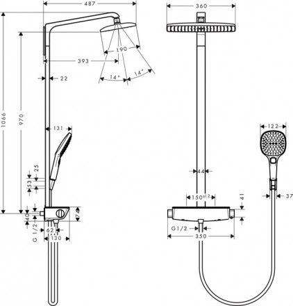 Hansgrohe Raindance Select Showerpipe 27112400 Душевая стойка