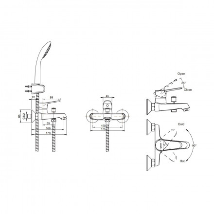 Bravat Eco F6111147C-B Смеситель для ванны