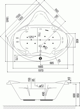Excellent Konsul 150x150 акриловая ванна
