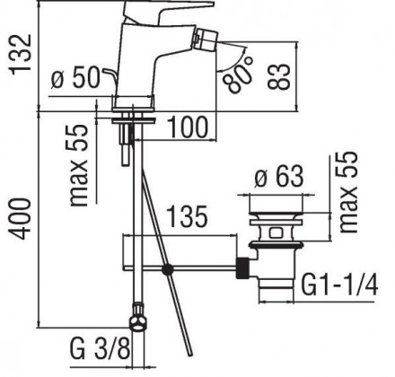 Nobili Nobi NB84119-1CR смеситель для биде