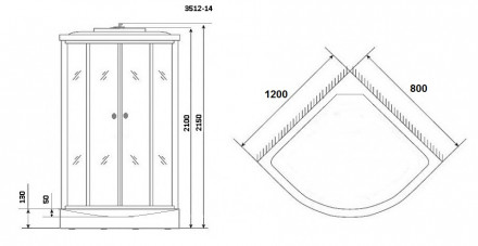 Niagara Classic NG3512-14R 1200х80 душевая кабина низкий поддон