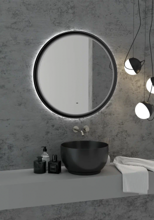 Континент Planet black Led D 800 зеркало с бесконтактным сенсором
