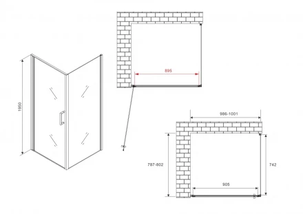 ABBER Sonnenstrand AG04100B-S80B душевой уголок