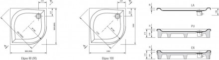 Ravak Elipso-90 PU Душевой поддон белый