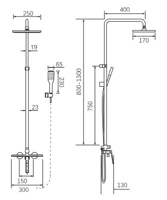 Milleau Elegant MLV13223PDD-GM Душевая система