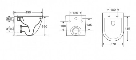 CeramaLux 2197B-18 Унитаз подвесной