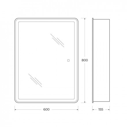 Belbagno SPC-MAR-600/800-1A-LED-TCH Зеркальный шкаф 600x800