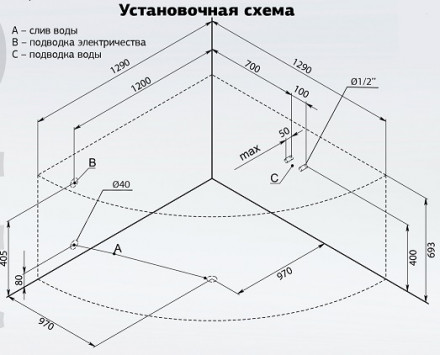Aquanet Vitoria 130x130 Акриловая ванна без гидромассажа