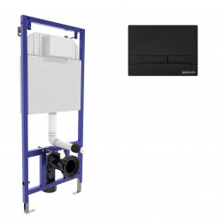 BERGES NOVUM 40255 инсталляция для унитаза кнопка F5 Soft Touch, черная