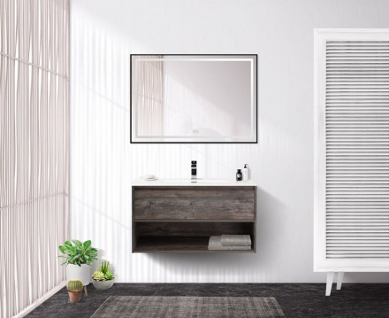 BelBagno KRAFT-800-1C-SO-PP тумба c раковиной подвесная с одним ящиком и одной открытой полкой