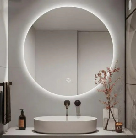 Cerutti SPA Зеркало Бьелла 80 круглое, с контурной LED-подсветкой, сенсор